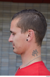 Head Man White Tattoo Casual Slim Street photo references